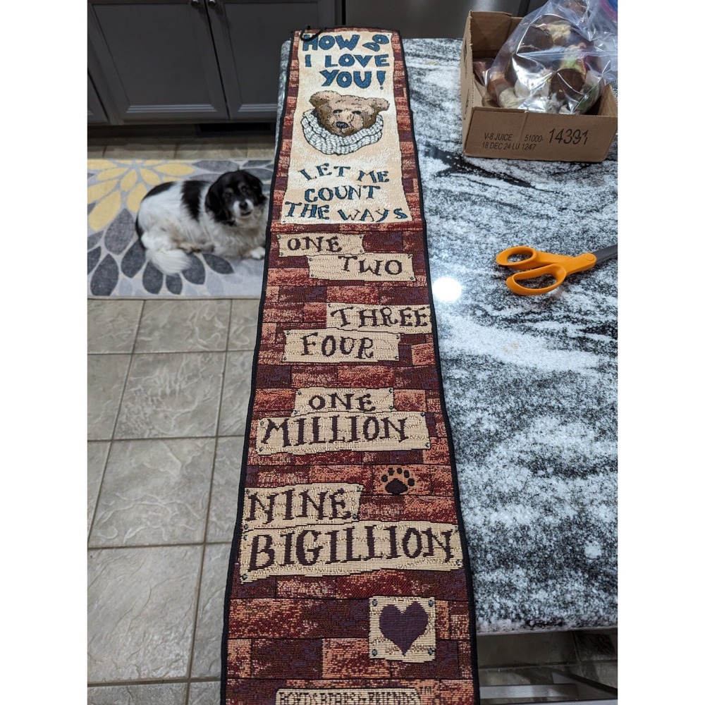 Boyds Bears Wall Tapestry Wall Hanging "How Do I Love You"